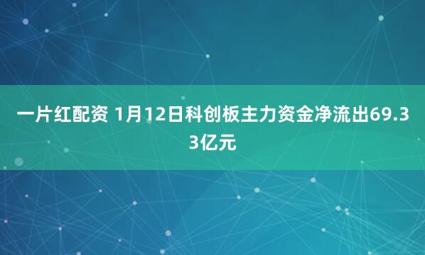 一片红配资 1月12日科创板主力资金净流出69.33亿元